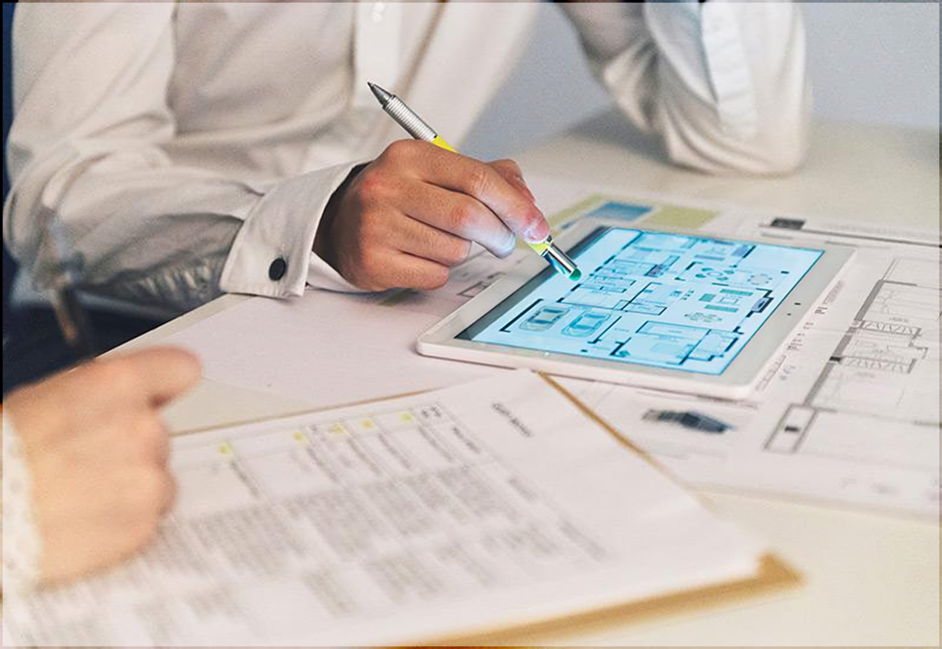 Projektentwicklung, Planung und Ausführung am Tablet